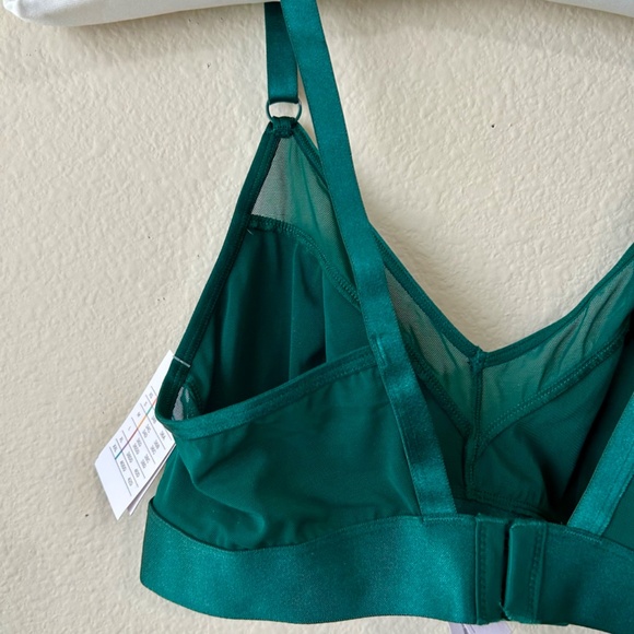 Auden Green Satin Mesh Bralette Adjustable Straps Medium 34C 34D 36B 36C NEW NWT - Picture 8 of 12